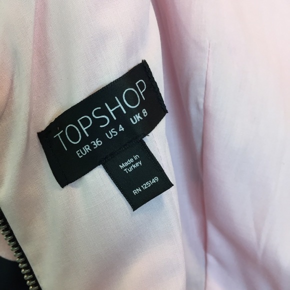 TOPSHOP Fit & Flare Dress Pink & Black Striped - Picture 5 of 12